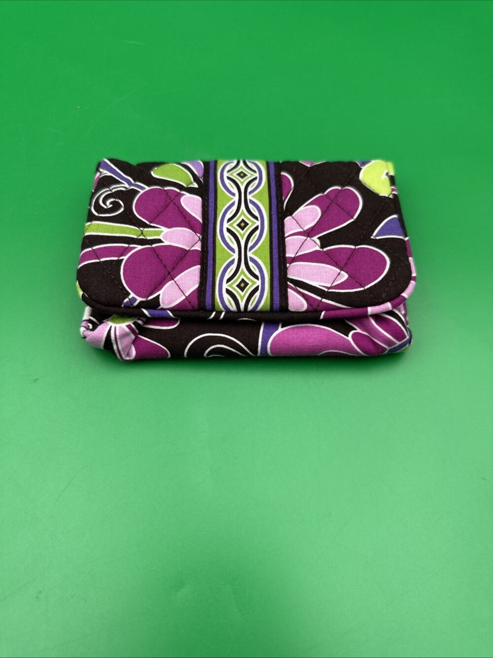 Vera Bradley Wallet Coin ID Credit Card Purse Cotton Purple Punch 4" X 5.5"